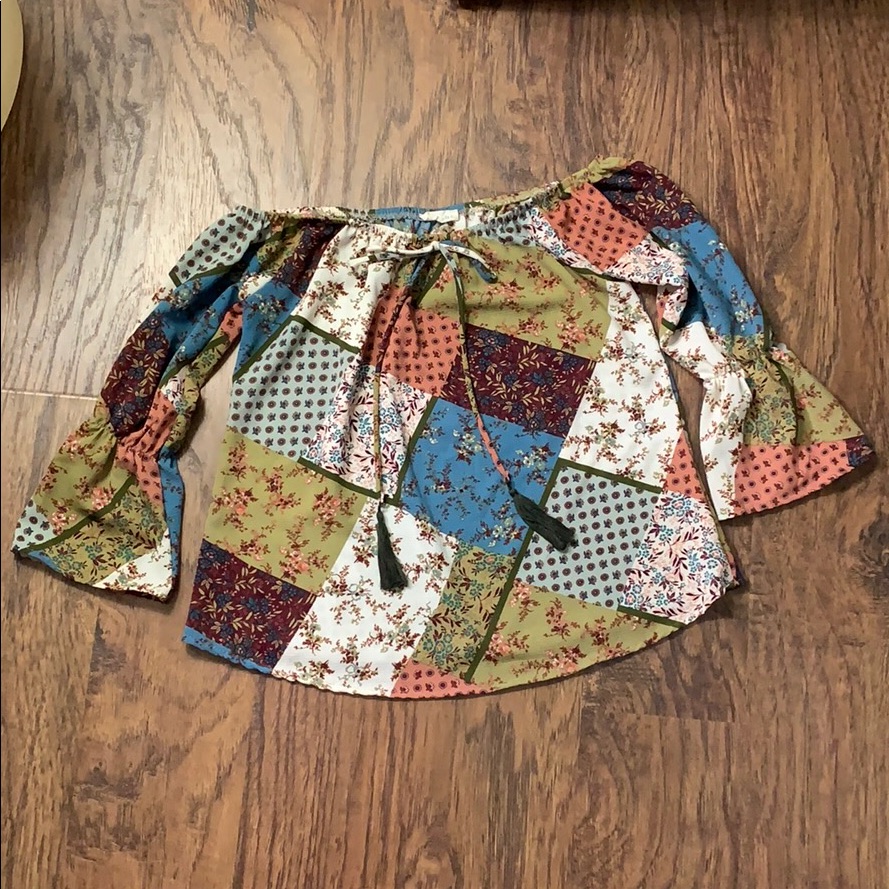 Off The Shoulder Patterned Blouse